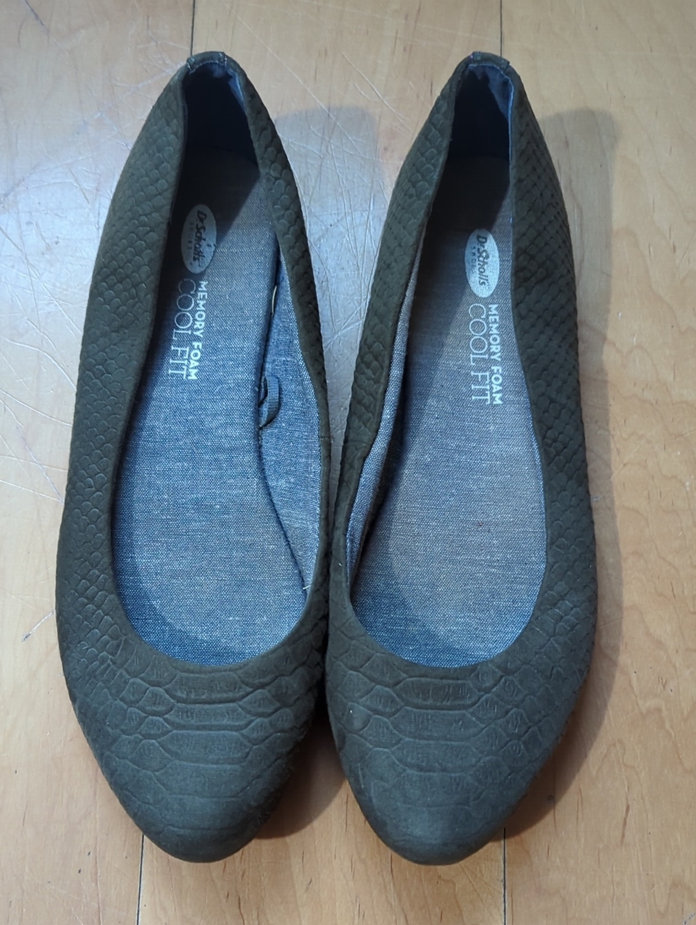 Dr. Scholl's Olive Green Memory Foam Ballet Flats